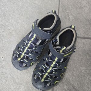 Merrell Kids' Black and Green Outdoor Sandals